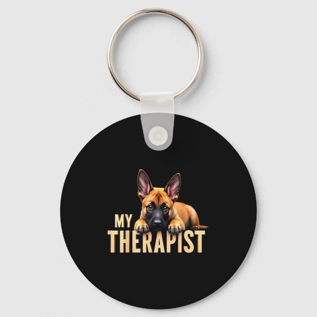 Chaveiro Funny Malinois Puppy My Therast Belgian Shepherd D (Frente)