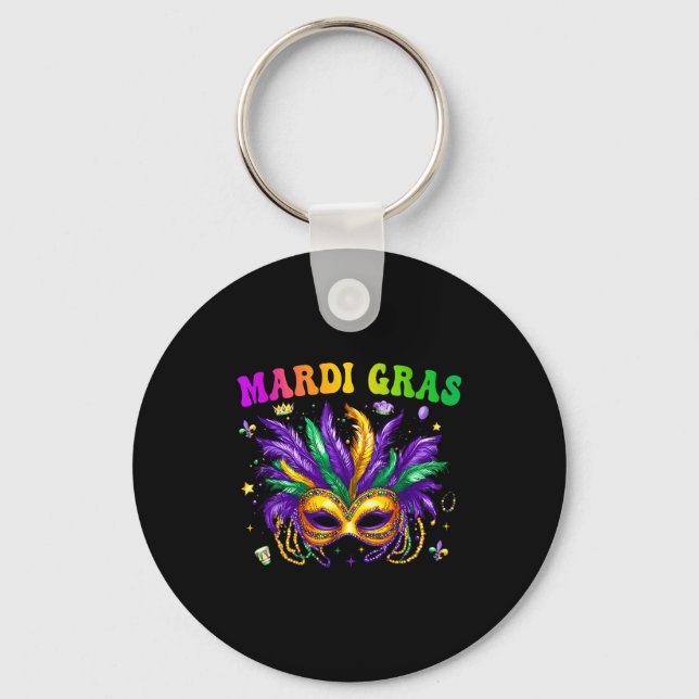 Chaveiro Funny Mardi Gras Parade Outfit Jester Hat Men Wome (Frente)