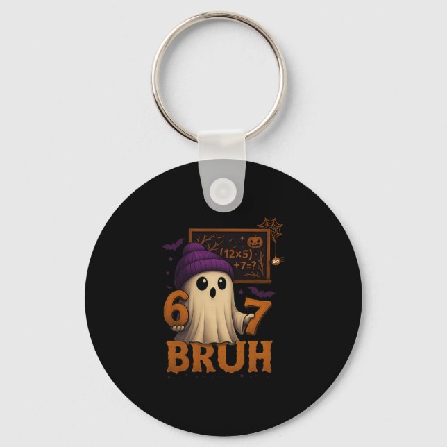 Chaveiro Funny Math Ghost 67 Bruh Halloween Meme Teacher Eq (Frente)