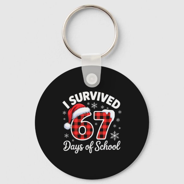 Chaveiro Funny Meme Six Seven Christmas I Survived 67 Days  (Frente)