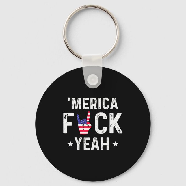 Chaveiro Funny Merica For Yeah 4th Of July  (Frente)