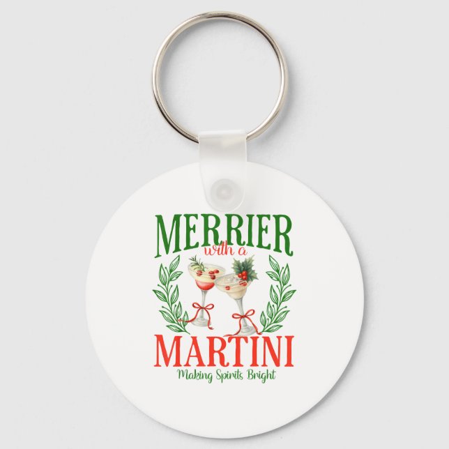 Chaveiro Funny Merrier With A Martini Bachelorette Merry Ch (Frente)