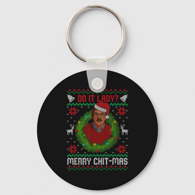 Chaveiro Funny Merry Chit-mas Ugly Christmas Sweater  (Frente)