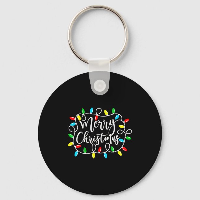 Chaveiro Funny Merry Christmas Lights Xmas Family Men Women (Frente)