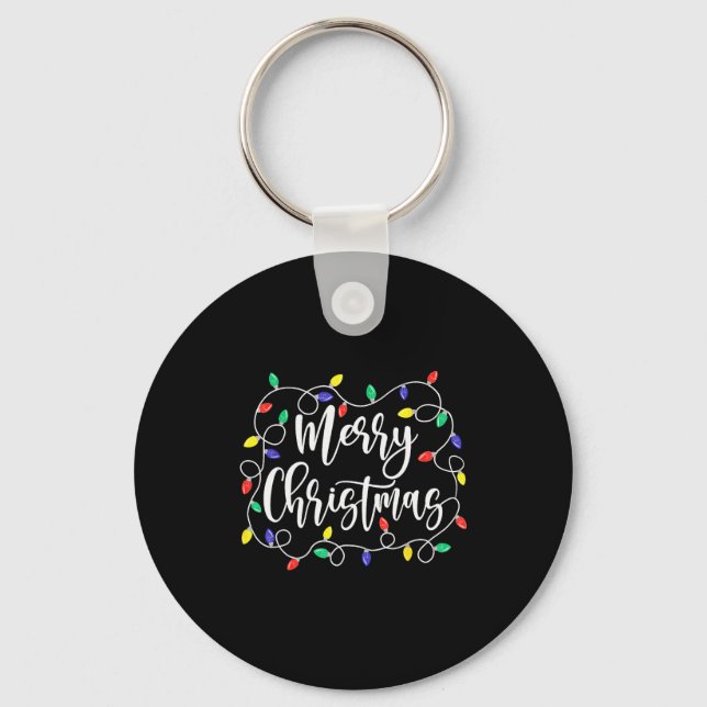 Chaveiro Funny Merry Christmas Lights Xmas Family Men Women (Frente)