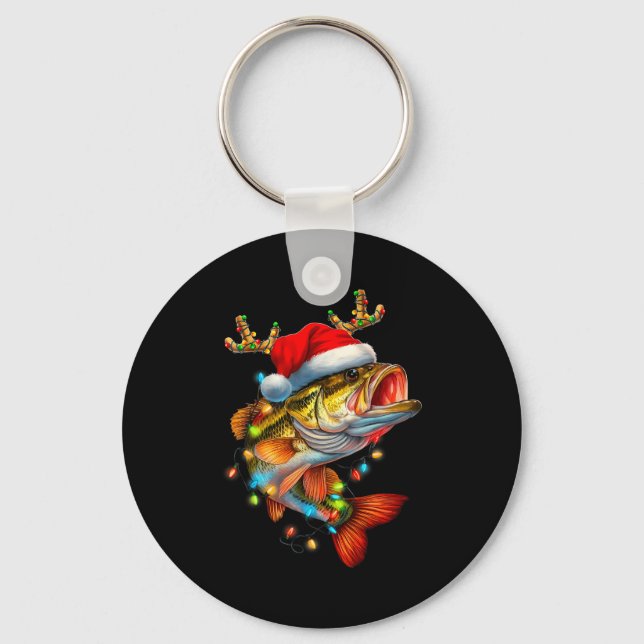 Chaveiro Funny Merry Fishmas B Fish Fishing Christmas Xmas  (Frente)