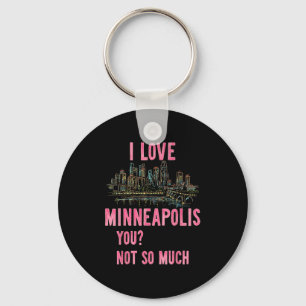 Chaveiro Funny Minneapolis Minnesota Night Skyline Vintage
