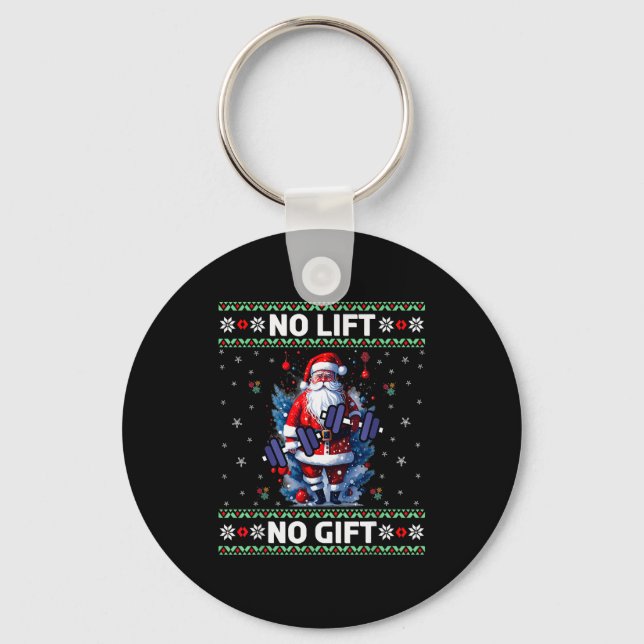 Chaveiro Funny Muscle Santa Lifting Ugly Christmas Sweater  (Frente)