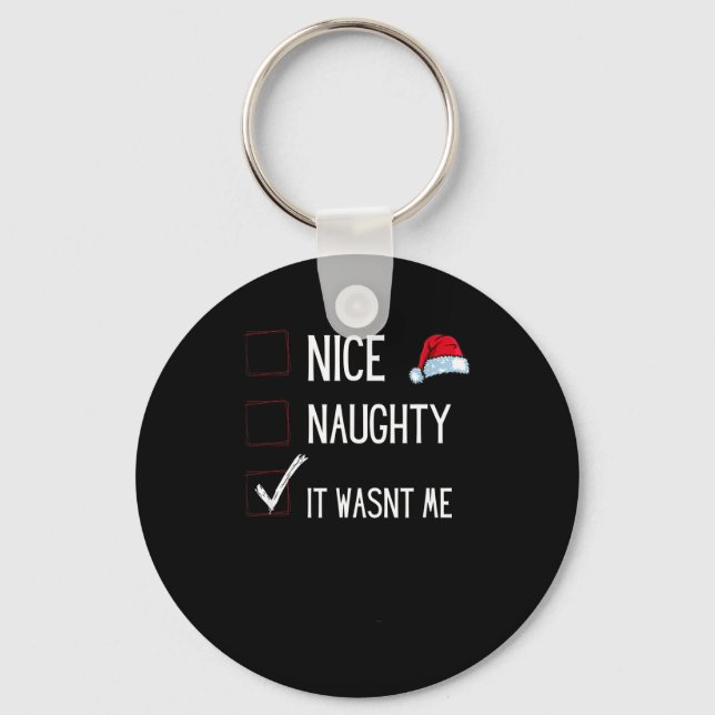 Chaveiro Funny Naughty Or Nice Christmas List Santa Claus E (Frente)
