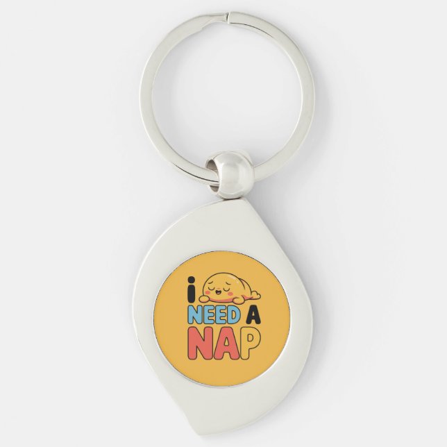 Chaveiro Funny Need A Nap Cute Sleepy Cartoon (Frente)