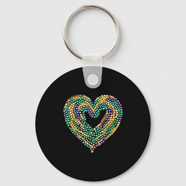 Chaveiro Funny New Orleans Beads Heart We Stand Nola Strong (Frente)