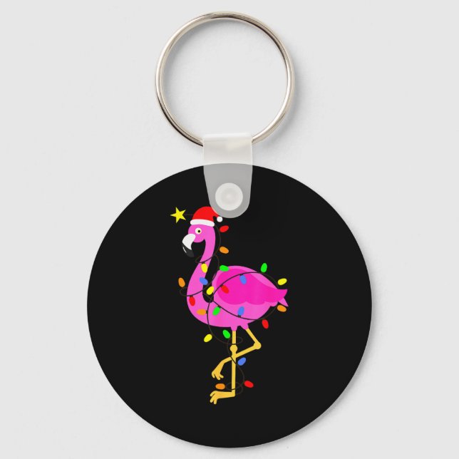 Chaveiro Funny Nk Flamingo In Santa Hat Christmas In July M (Frente)
