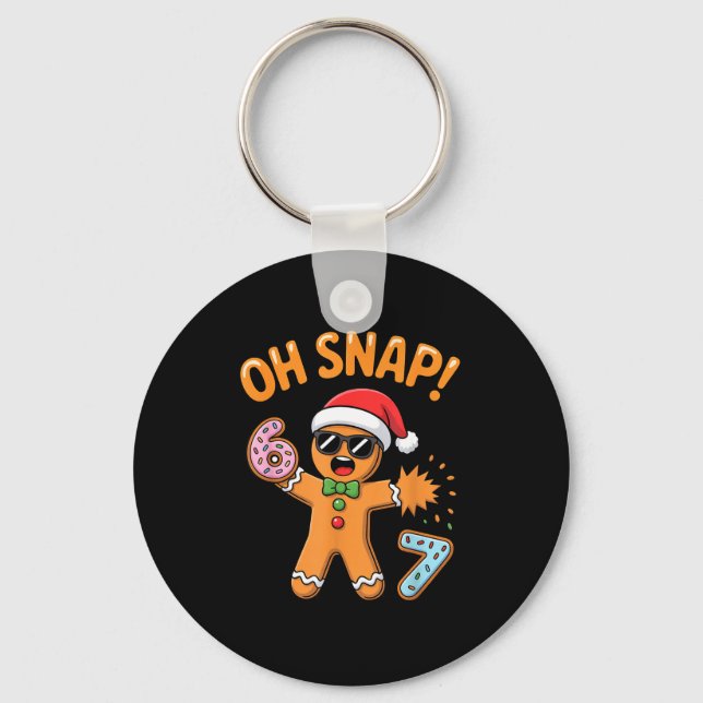 Chaveiro Funny Oh Snap 67 Six Seven Meme Gingerbread Man  (Frente)