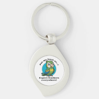 Chaveiro Funny Parrot Keychain – Custom Text + Image