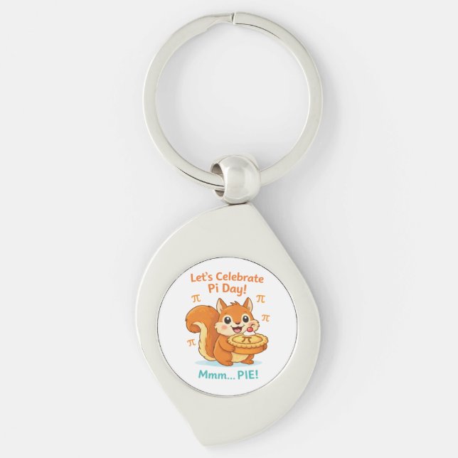 Chaveiro Funny Pi Day Animal with Pie – Math Lover Gift (Frente)