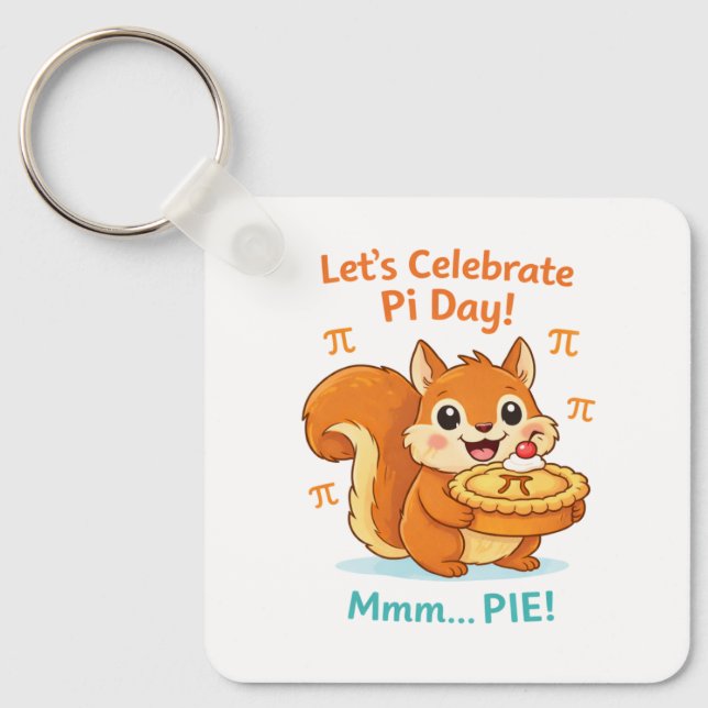 Chaveiro Funny Pi Day Animal with Pie – Math Lover Gift (Frente)