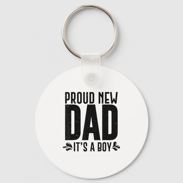 Chaveiro Funny Proud New Dad It's A Boy Gift For Men Cool N (Frente)