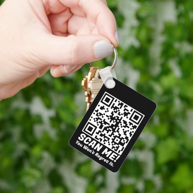 Chaveiro Funny QR Scan Me! Funny Regret Joke  (Mão)