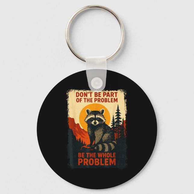 Chaveiro Funny Raccoon Nature Wildlife Outdoor Graphic Sarc (Frente)