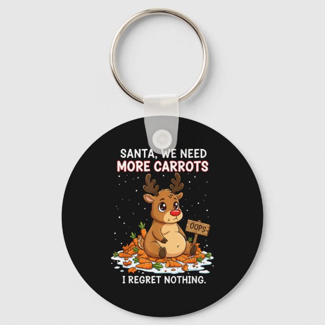 Chaveiro Funny Reindeer Carrot Hoarder Christmas Design  (Frente)
