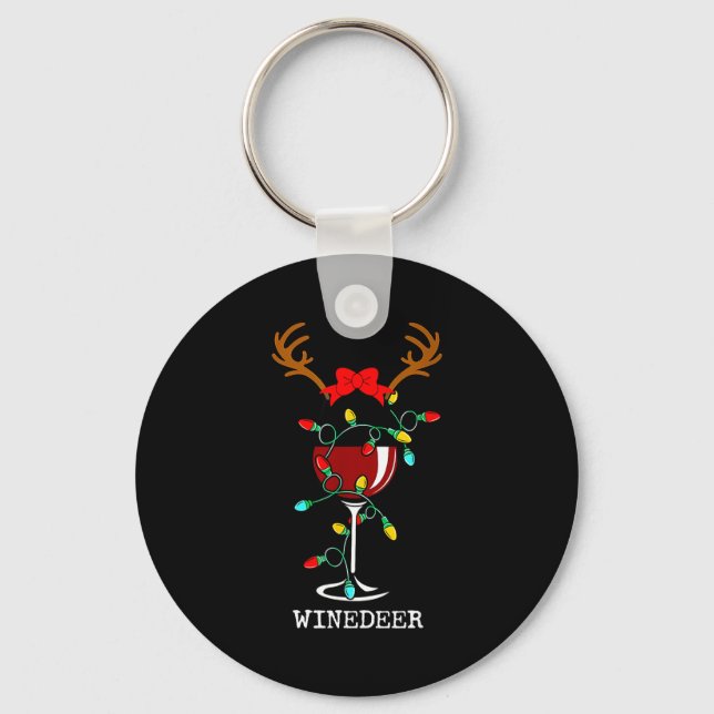 Chaveiro Funny Reindeer Winedeer Reinbeer Matching Couples  (Frente)
