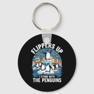 Chaveiro Funny Resiste Pinguins Protestando Contra Tarifas