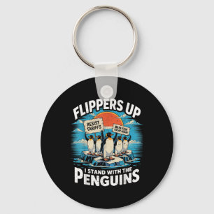 Chaveiro Funny Resiste Pinguins Protestando Contra Tarifas