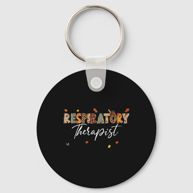 Chaveiro Funny Respiratory Therapist Pumpkin Autumn Tree Fa (Frente)
