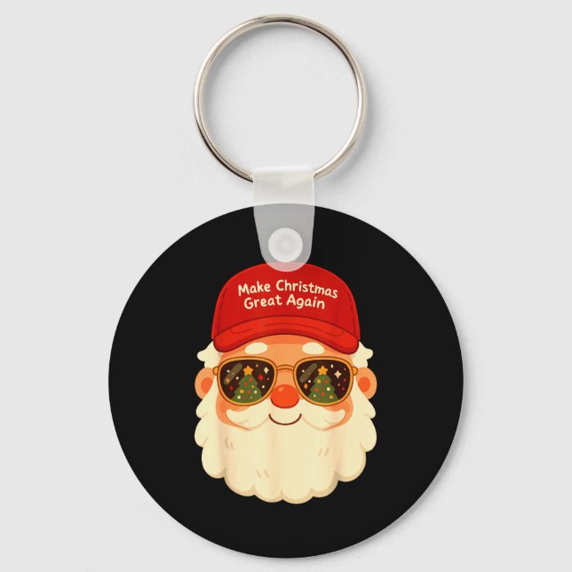 Chaveiro Funny Retro Santa Christmas Trump Xmas Men Women  (Frente)