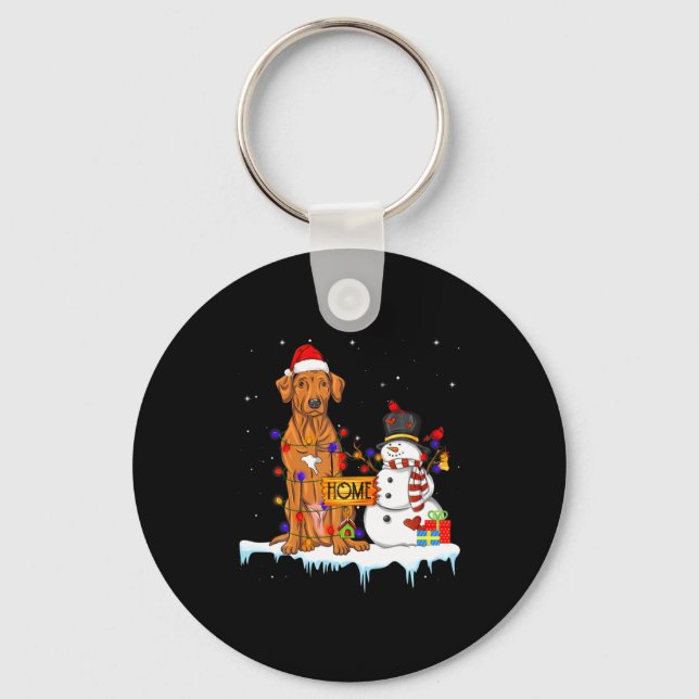 Chaveiro Funny Rhodesian Ridgeback Dog Christmas Snowman Xm (Frente)