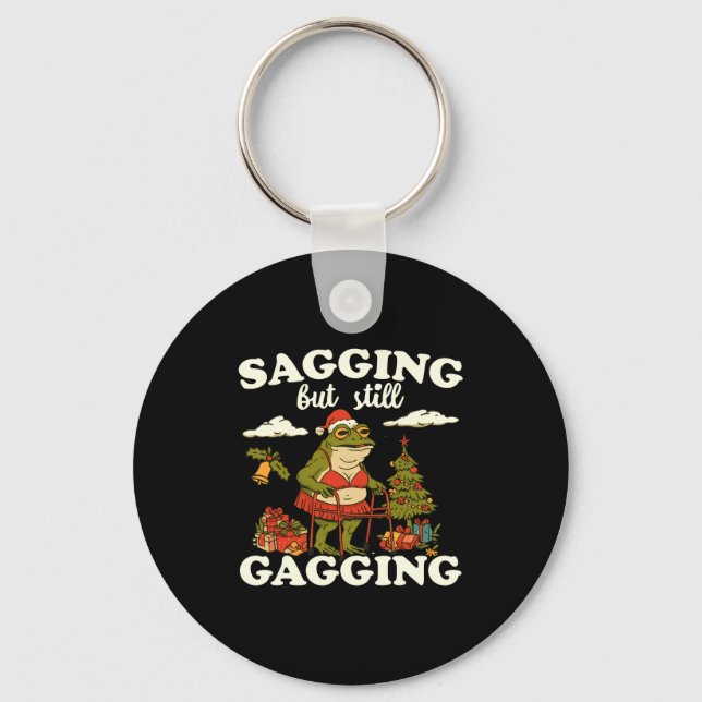 Chaveiro Funny Sagging But Still Gagging Santa Frog Meme Ch (Frente)