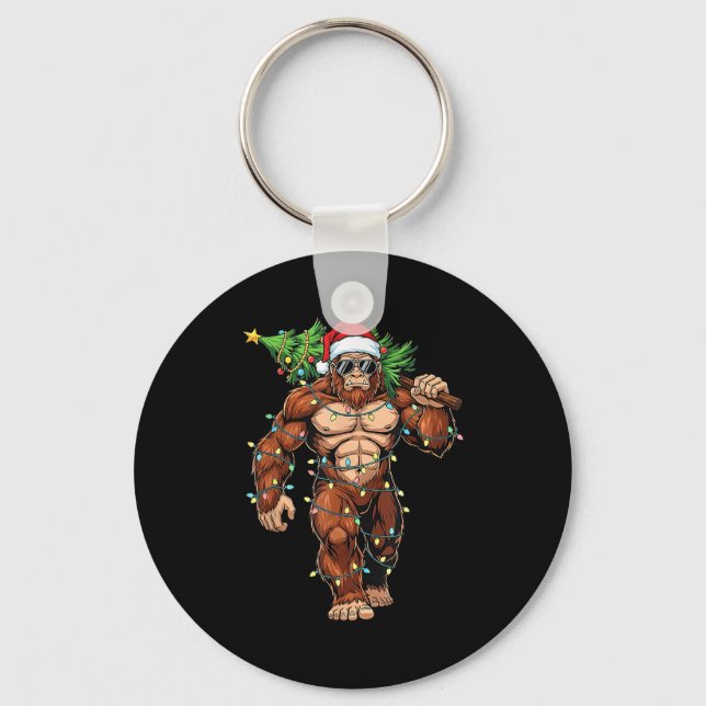 Chaveiro Funny Santa Bigfoot Christmas Tree Christmas Crypt (Frente)