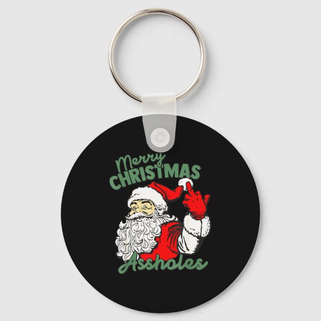 Chaveiro Funny Santa Claus Merry Christmas Holes  (Frente)