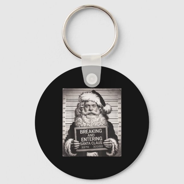 Chaveiro Funny Santa Claus Mugshot Christmas – Santa Xmas  (Frente)