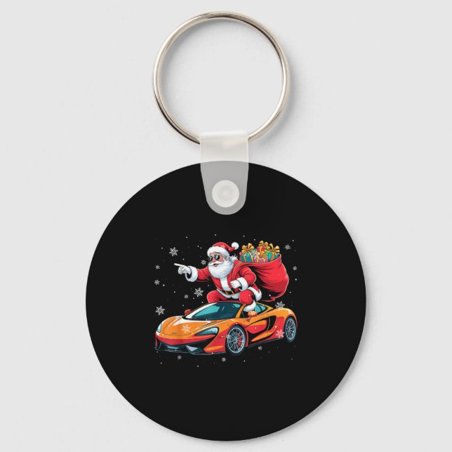 Chaveiro Funny Santa Driving Srt Car Xmas Pajama Christmas  (Frente)