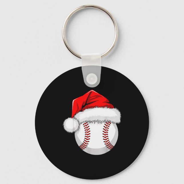 Chaveiro Funny Santa Hat Xmas Srt Lover Christmas Baseball  (Frente)