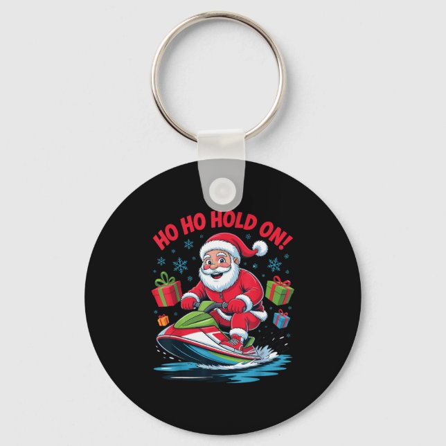 Chaveiro Funny Santa Jet Skiing Lover Christmas Xmas Pajama (Frente)
