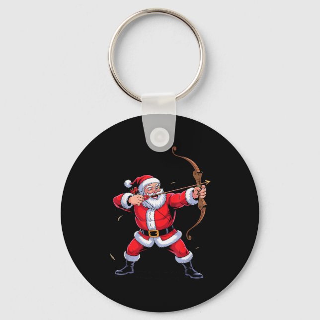 Chaveiro Funny Santa Playing Archery Holiday Christmas Xmas (Frente)