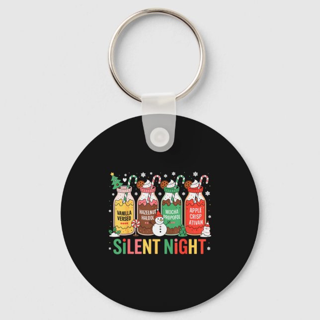 Chaveiro Funny Santa Profol Silent Night Icu Nurses Merry C (Frente)