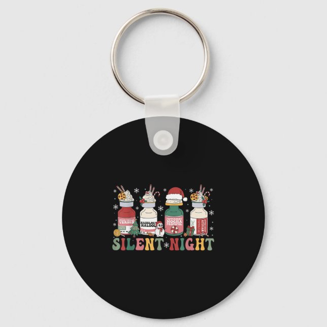 Chaveiro Funny Santa Propofol Silent Night Icu Nurses Merry (Frente)