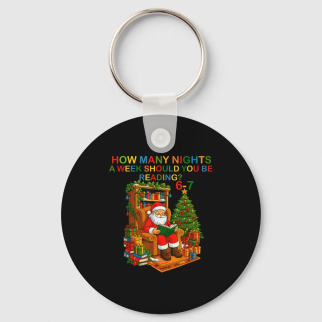 Chaveiro Funny Santa Reading 67 Meme Tee Christmas Teacher  (Frente)