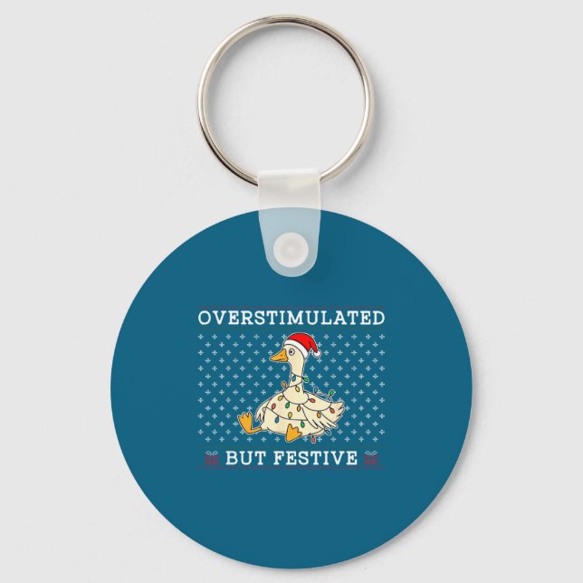 Chaveiro Funny Santa Silly Goose Overstimulated But Festive (Frente)