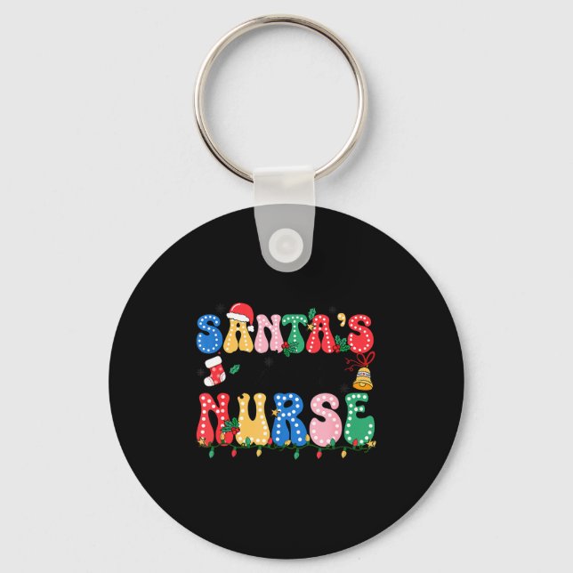 Chaveiro Funny Santa's Favorite Nurse Christmas Nursing Xma (Frente)