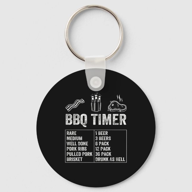 Chaveiro Funny Saying Bbq Timer Beer Grill Dad Barbecue Dri (Frente)