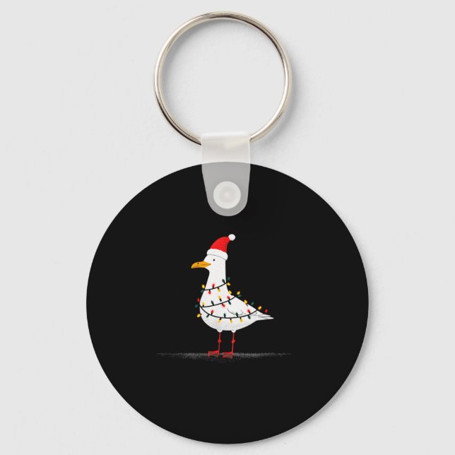 Chaveiro Funny Seagull Christmas Graphics Animal Lights Lov (Frente)