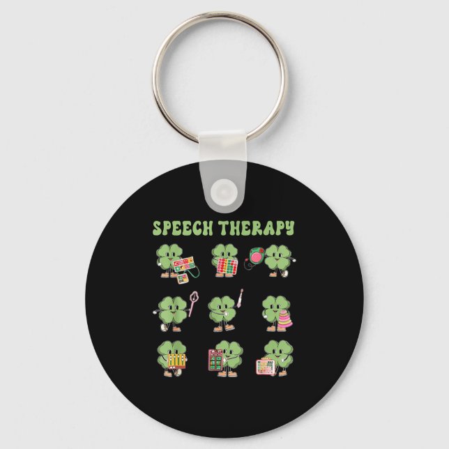 Chaveiro Funny Shamrock Speech Therapy St Patrick's Day Slp (Frente)