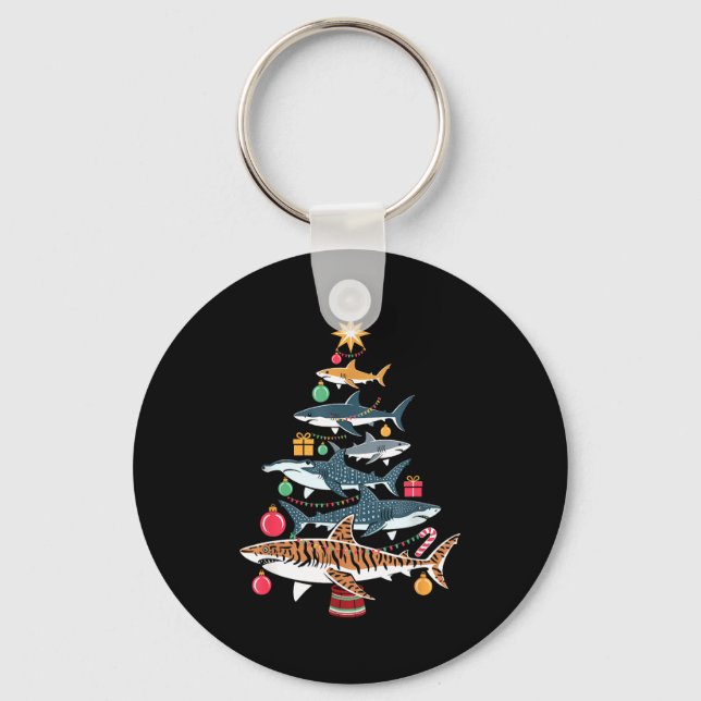 Chaveiro Funny Shark Christmas Tree  (Frente)