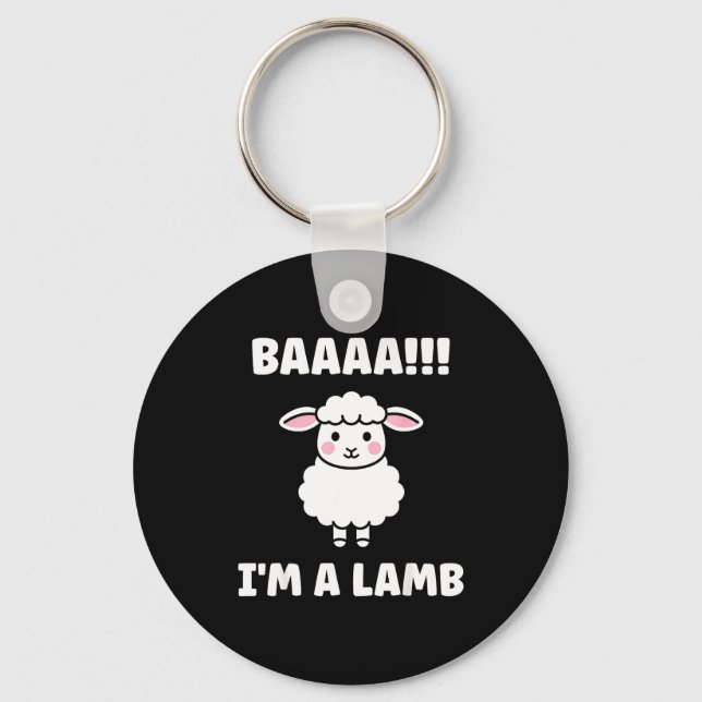 Chaveiro Funny Sheep Quote Baaah I'm A Lamb  (Frente)