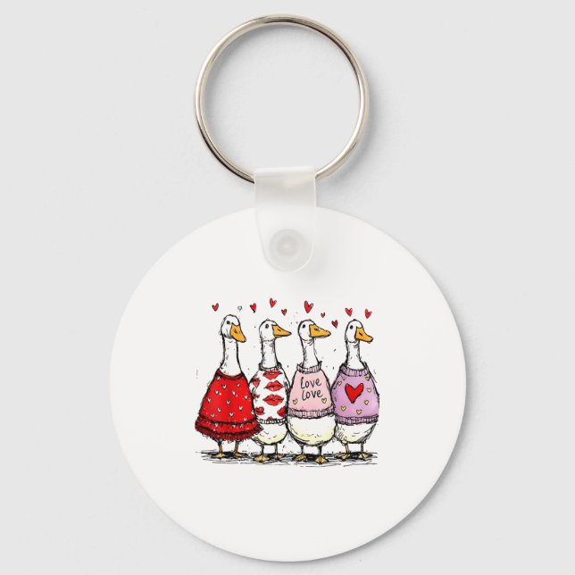 Chaveiro Funny Silly Goose Valentine Trendy Valentine's Day (Frente)