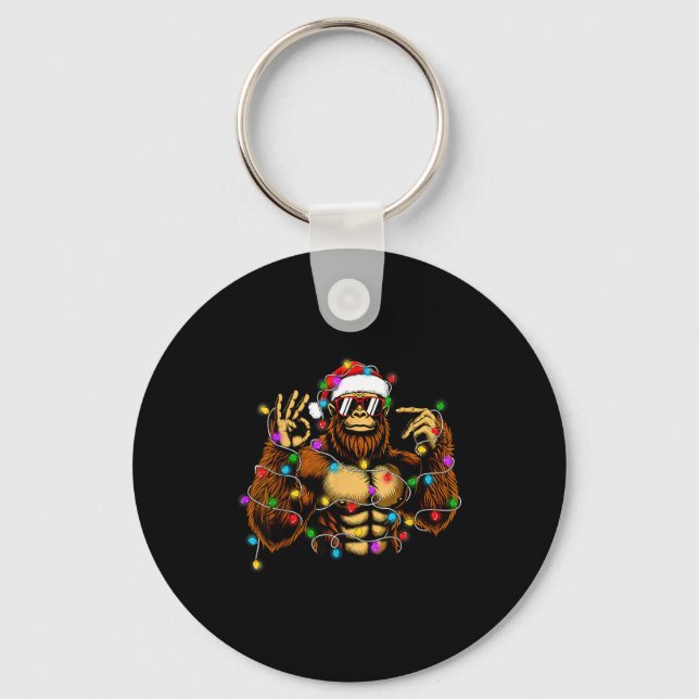 Chaveiro Funny Six Seven 6 7 Meme Bigfoot Christmas Lights  (Frente)